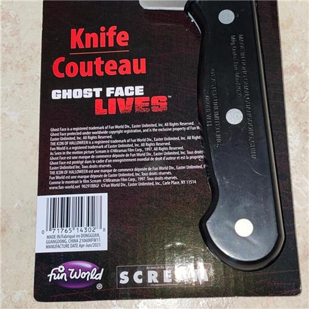SCREAM GHOST FACE MOVIE BLOODY BUTCHER KNIFE HORROR COSTUME PROP ACCESSORY NEW - Picture 2 of 3